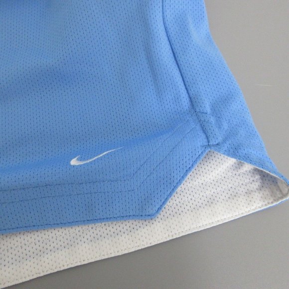 Nike Dri-Fit Shorts Sz Medium Blue White Reversible Mesh Swoosh Embroidered Logo - Picture 5 of 8
